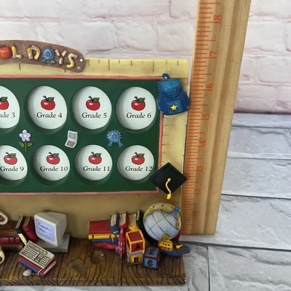 Vintage SCHOOL DAYS picture frame ceramic grades 1-12 picture display!